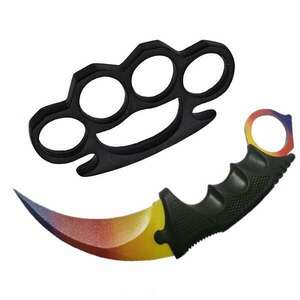 Önvédelmi doboz készlet és karambit kés 18, 5 cm IdeallStore®, tok mellékelve kép