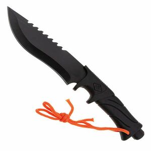 IdeallStore® vadászkés, Jungle Commander, fekete, 27, 5 cm, textilhüvely mellékelve kép