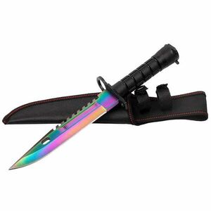 Vadászkés IdeallStore®, Rainbow Rambo, 32, 5 cm, sokszínű, tokkal együtt kép