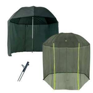 Konger lux rubber lined umbrella with shelter 250cm horgász ernyő szúnyoghálóval kép