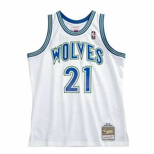 MITCHELL & NESS MINNESOTA TIMBERWOLVES KEVIN GARNETT 1995-96 - 21 SWINGMAN JERSEY kosárlabda mez Fehér S kép