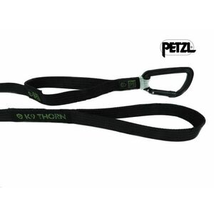 K9 Thorn dupla markolatú póráz petzl karabinerrel, fekete, L kép