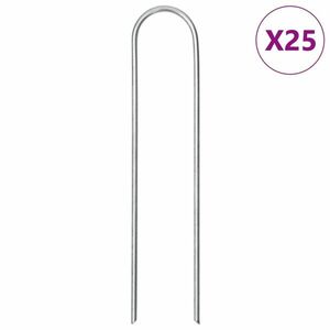 vidaXL 25 db U-alakú horganyzott acél talajcövek 15 x 3, 5 cm kép