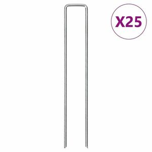 vidaXL 25 db U-alakú horganyzott acél földcövek 20 x 4 cm kép