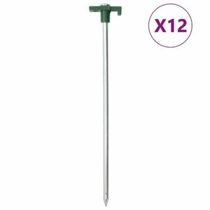 vidaXL 12 db horganyzott acél és polipropilén sátorcövek 25 cm 7 mm kép