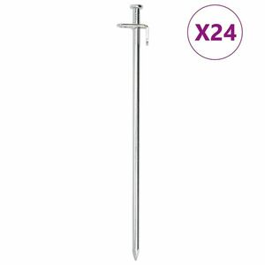 vidaXL 24 db horganyzott acél sátorcövek 30 cm 8 mm kép