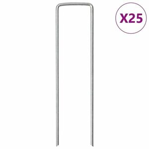 vidaXL 25 db U-alakú horganyzott acél talajcövek 15 x 3, 5 cm kép