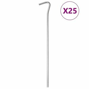 vidaXL 25 db horganyzott acél sátorcövek 23 cm Ø5 mm kép