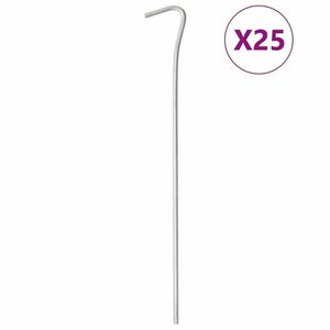 vidaXL 25 db horganyzott acél sátorcövek 23 cm Ø4 mm kép