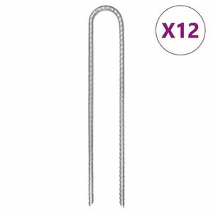 vidaXL 12 db U-alakú horganyzott acél sátorcövek 30 cm Ø7 mm kép