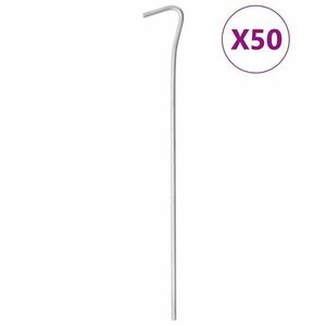 vidaXL 50 db horganyzott acél sátorcövek 23 cm Ø4 mm kép