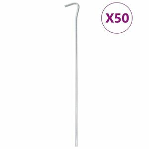 vidaXL 50 db horganyzott acél sátorcövek 30 cm Ø7 mm kép