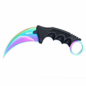 Scorpion Karambit Rainbow Damascus mintás, fekete markolat AMO-10135 kép