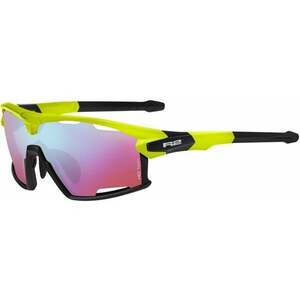 R2 Rocket Neon Yellow-Black Matt/Blue Revo Pink Kerékpáros szemüveg kép