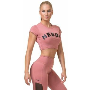 Nebbia Short Sleeve Sporty Crop Top Old Rose M Fitness póló kép