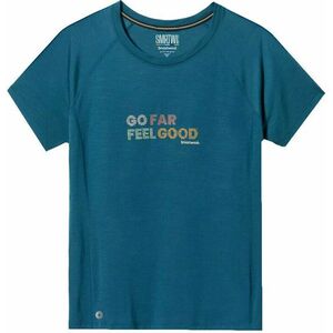 Smartwool Women's Active Ultralite Go Far Feel Good Graphic Short Sleeve Tee Twilight Blue L Póló kép