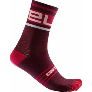 Castelli Prologo 15 Sock Bordeaux/White 2XL Kerékpáros zoknik kép