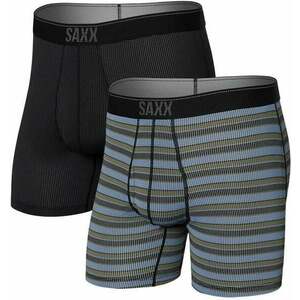 SAXX Quest 2-Pack Boxer Brief Sunrise Stripe/Black II XL Fitness fehérnemű kép