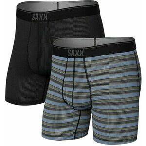 SAXX Quest 2-Pack Boxer Brief Sunrise Stripe/Black II 2XL Fitness fehérnemű kép