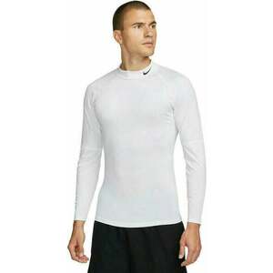 Nike Dri-Fit Fitness Mock-Neck Long-Sleeve Top White/Black S Termoruha kép