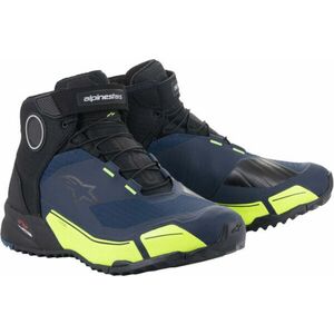 Alpinestars CR-X Drystar Riding Shoes Black/Dark Blue/Yellow Fluo 40, 5 Motoros cipők kép