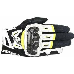 Alpinestars SMX-2 Air Carbon V2 Gloves Black/White/Yellow Fluo M Motoros kesztyűk kép