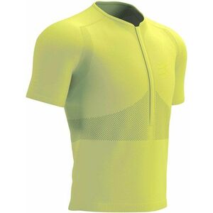 Compressport Trail Half-Zip Fitted SS Top Green Sheen/Safety Yellow M Rövidujjú futópólók kép