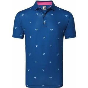 Footjoy Thistle Print Lisle Deep Blue XL Rövid ujjú póló kép