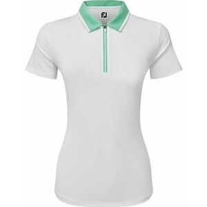 Footjoy Colour Block Lisle White/Mint S Rövid ujjú póló kép