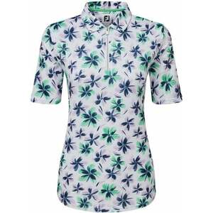 Footjoy 1/2 Zip Floral Print Lisle Lavender/Mint/Navy M Rövid ujjú póló kép