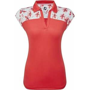 Footjoy Blocked Floral Print Lisle Red XS Rövid ujjú póló kép