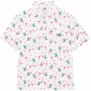 Callaway Boys All Over Flamingo Printed Polo Bright White L Rövid ujjú póló kép