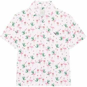 Callaway Boys All Over Flamingo Printed Polo Bright White M Rövid ujjú póló kép