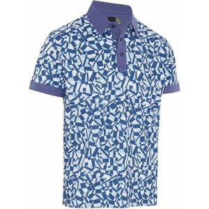 Callaway Birdseye View Allover Print Mens Polo Bijou Blue L Rövid ujjú póló kép