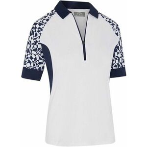 Callaway Two-Tone Geo 1/2 Sleeve Zip Womens Polo Brilliant White XL Rövid ujjú póló kép