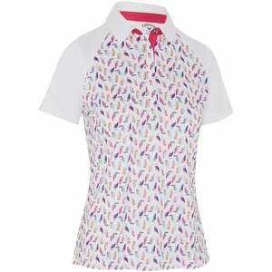 Callaway Birdie/Eagle Printed Short Sleeve Womens Polo Brilliant White L Rövid ujjú póló kép