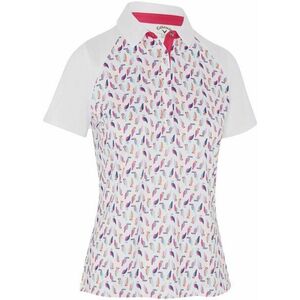 Callaway Birdie/Eagle Printed Short Sleeve Womens Polo Brilliant White XL Rövid ujjú póló kép