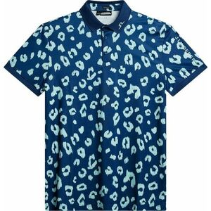 J.Lindeberg Tour Tech Reg Fit Print Mens Polo Savanna Estate Blue XL Rövid ujjú póló kép