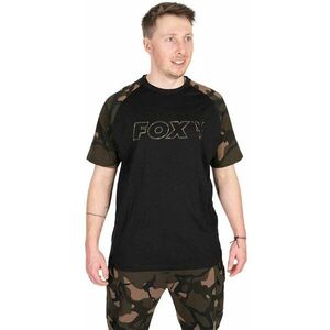 Fox Fishing Horgászpóló Black/Camo Outline T-Shirt - S kép