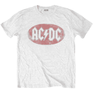 AC/DC Ing Oval Logo Vintage White S kép