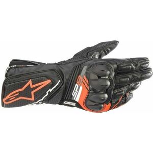 Alpinestars SP-8 V3 Leather Gloves Black/Red Fluorescent 3XL Motoros kesztyűk kép