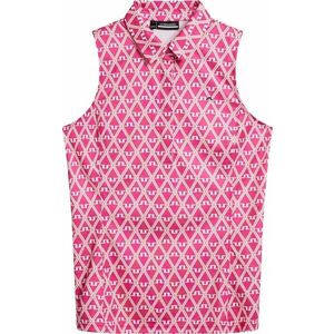 J.Lindeberg Dena Print Sleeveless Golf Top Fuchsia Purple L Rövid ujjú póló kép