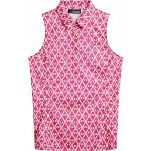 J.Lindeberg Dena Print Sleeveless Golf Top Fuchsia Purple S Rövid ujjú póló kép