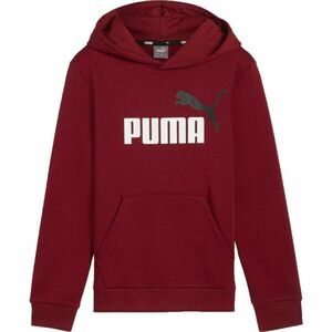 Puma ESS + 2 COL BIG LOGO HOODIE FL B Fiú pulóver, bordó, méret kép