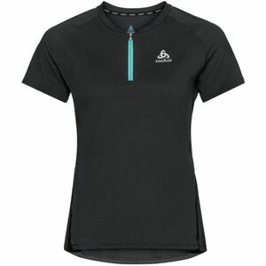 Odlo W AXALP TRAIL T-SHIRT CREW NECK S/S 1/2 ZIP Női póló, fekete, méret kép