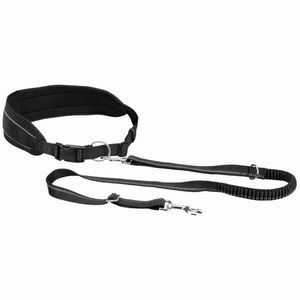 TRIXIE RUNNING BELT WITH BUNGEE LEASH Kutyafuttató öv pórázzal, fekete, méret kép