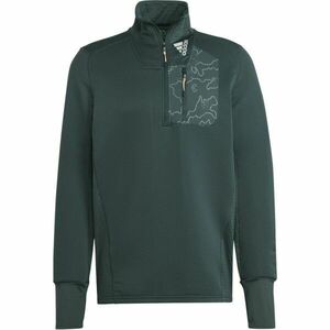 adidas X-CITY 1/4 ZIP Férfi pulóver futáshoz, sötétzöld, méret kép