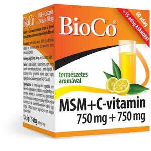 BioCo MSM+C vitamin 750 mg+750 mg italpor 75adag kép