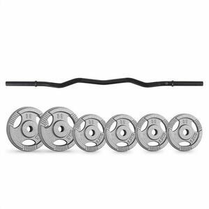 Capital Sports Curlbar-set, súlytárcsák, 20 kg, 6 súlytárcsa, fekete kép