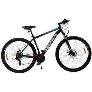 Omega Thomas 29"-es mountain bike, 49 cm-es váz, fekete/narancssárga/fehér kép